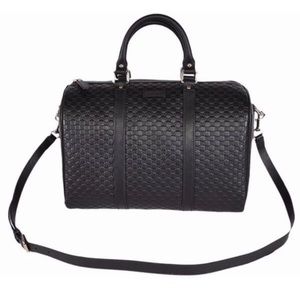 Gucci GG Microguccissima Boston leather Bag (Black)